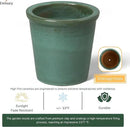 Emissary Round Stoneware Planter (Parent SKU 12012) (Green, 8" D x 7" H) by CozyNest Decor