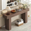 63 Inch Long Console Table for Entryway, Farmhouse Wood Rectangular Sofa Table Behind Couch Table, Narrow Entryway Table for Living Room, Entrance, Hallway, Foyer, Easy Assembly (Brown) by CozyNest Decor