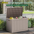 45GAL Brown Outdoor Storage Deck Box with Lock Hole – Waterproof, SGS - Tested UV Protection, Perfect for Patio Pillows & Pool Floats, Sturdy All - Weather Design by GreenHaven Gardens