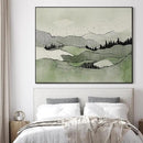 SIGNWIN 46"x60" Extra Large Framed Wall Art Green Line Art Mountain Landscape Illustration for Home Living Room Bedroom Decor (Frame Assembly Required) by CozyNest Decor