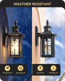EDISHINE Motion Sensor Outdoor Wall Light, Dusk to Dawn Front Porch Light Fixture, Outdoor Wall Sconce with Clear Glass, Black Exterior Wall Lantern for Door, Garage, Patio, House by GreenHaven Gardens