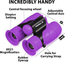 Promora Binoculars for Kids, Set with Magnifying Glass & Compass Purple - Perfect Toy for Little Boys and Girls, Kids Binoculars for 3-12 Years Boys and Girls Present for Toddler by TinyTreasures Baby Boutique