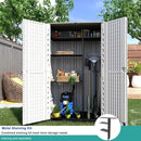 KINYING Outdoor Storage Cabinet Waterproof, Resin Vertical Outdoor Storage Shed for Patio Furniture, Garden Tools, Pool Accessories, Mower Storage (66 Cu.ft, Off White) by GreenHaven Gardens