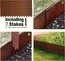 Worth Garden 6 Pack Cor-Ten Steel Landscape Edging w/Rust Patina Finish - 40" L x 8" H Strips - Hammer-in 14-Gauge Metal Corten Edging Border w/ 7 Clips & Gloves - Edge for Lawn Yard (20Ft Total) by CozyNest Decor