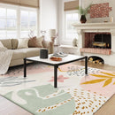 Lahome Pink Rug Machine Washable Area Rugs - 6x9 Non-Slip Large Living Room Rug Lightweight Throw Soft Carpet for Bedroom, Boho Botanical Print Ultra-Thin Indoor Rug for Classroom Nursery Dining Room by TinyTreasures Baby Boutique
