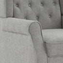 UIXE High Back Accent Chair, Upholstered Armchair in Fabric, Retro Wingback Arm Chair for Living Room, Comfy Single Sofa Bedroom Reading Seat with Solid Wood Legs - Light Gray by CozyNest Decor