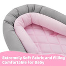 Pro Goleem Car Seat Head Support Infant, Soft Infant Car Seat Insert, 2 in 1 Carseat Head Support for Toddler, Perfect for Car Seat, Stroller, Swing, Bouncer, Pink and Gray by TinyTreasures Baby Boutique