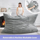 Hobestluk 3 in 1 Bean Bag Chair Giant Bean Bag Chairs Convertible Bean Bag Floor Cushion with Machine Washable Cover, Beanbag Chairs for Adult (Turquoise Grey) by CozyNest Decor