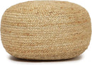 REDEARTH · Jute Circular Low Pouf Ottoman - Braided Pouffe Accent Sitting Round Footrest for Living Room, Bedroom, Nursery, kidsroom, Patio, Gym; 100% Jute (18"x18"x10"; Natural) by CozyNest Decor