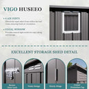 4 * 9.2 * 6 FT Outdoor Storage Shed, Galvanized Steel Garden Shed with Lockable Door & Window, Waterproof Metal Tool Storage for Garden, Backyard, Patio, Lawn(Gray) by GreenHaven Gardens