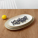 famiware Serving Platter, Oval 15.59/14.3/12.9 inch Serving Dishes for Entertaining, Serving Bowls, Microwave Safe, Stonware Serving Trays for Party, Turkey, Cheese, Ocean Series, Cappuccino White by CozyNest Decor