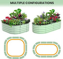 2 Pcs 6x3x2ft Oval Raised Garden Bed, Galvanized Raised Beds,Open-Ended Base Metal Raised Planter Beds,Garden Bed Outdoor,Planter Raised Boxes for Vegetables, Flowers,Tool-Free Asse,Green by CozyNest Decor