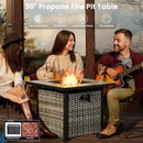 ovios 6 Pieces Patio Furniture Set with 30" Fire Pit Table, Outdoor Wicker Sofa with Comfy Cushions, All Weather High Back Rattan Couch Conversation Set, Dark Grey by GreenHaven Gardens