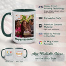 Custom Mug Upload Your Picture Personalized Coffee Mug with Photo Text Name Customized Cup Unique Ideas Gifts for Men Women Mom Dad Girlfriend Boyfriend Friend Family (Dark Green, 11oz) by TinyTreasures Baby Boutique
