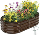 Galvanized Metal Raised Garden Bed Kit for Gardening Outdoor Planter Grow Garden Box Raised Flower Bed Galvanized Planter Outdoor Brown 1PC by GreenHaven Gardens