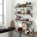 Heimlove Floating Shelves for Wall, 36 Inch Long Wood Floating Bookshelf Set of 3, Wall Mounted Hanging Shelf for Bathroom Bedroom Kitchen, Walnut by CozyNest Decor