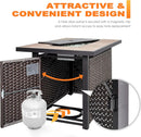 Nuu Garden 43" Propane Fire Pit Table, CSA Certified 50,000 BTU Outdoor Patio Propane Fire Pit Table with Fire Pit Wind Guard, Removable Lid, Ceramic Tabletop, Water-Proof Oxford Cover, Dark Brown by GreenHaven Gardens
