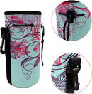 Neoprene Sleeve Bottle Carrier, Portable Insulator Cover - Drawstring Insulator for 18/20 Oz Water Bottle (Flower) by TinyTreasures Baby Boutique