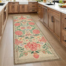 GarveeHome Floral 2x6 Washable Kitchen Runner Rugs Non Slip Camel Taupe Brown Vintage Boho Cottage Long Rug for Hallways Bedroom Entryway Bathroom Mat with Rubber Back by TinyTreasures Baby Boutique