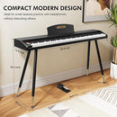 Digital Piano Keyboard for Beginners,Full Size 88 Key Semi-Weighted Keyboard Electric Piano with Stand,Power Adapter,Sheet Music Stand,Pedal,Headphone,USB-MIDI Compatibility,Wood Black by TinyTreasures Baby Boutique