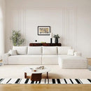 136" Sectional Couches for Living Room Modern Modular Sofa with L-Shape Couchs Upholstered Boneless Couch Deep Seat Sectional Couch with Chaise (White, Right Facing Chaise+3Seaters)