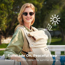 Momcozy Newborn Baby Carrier - Ergonomic, Cozy and Lightweight Carrier for 7-24lbs, Adjustable Neck Support with Sunshield, Breathable Airmesh Perfect for Summer Outing, Khaki by TinyTreasures Baby Boutique