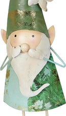Alpine Corporation - 18" Tall Outdoor Garden Gnome Yard Decoration - Metal Statue with Speak No Evil Expression - Durable, Weatherproof Lawn Sculpture for Patio, Deck, Yard by CozyNest Decor