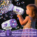 Bubble Gun, 125 Holes Bubble Machine Gun, Bubble Blaster Gun for Kids, Rechargeable Bubble Gun with Bubble Solution, Summer Toy Party Favors Bubble Maker for Wedding Birthday (Purple) by TinyTreasures Baby Boutique