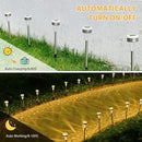 TWINSLUXES 16 Pack Solar Outdoor Lights, Dual Light Source LED Pathway Lights Solar Powered, Stainless Steel Waterproof Solar Garden Lights Decoration for Garden Patio and Walkway, Cool Warm by GreenHaven Gardens