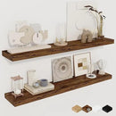 36Inch Floating Shelves for Wall 2 Pack Wood Shelves for Kitchen, Bathroom, Bedroom Wall Mounted Rustic Wood Floating Shelf with Invisible Brackets for Books, Storage, Decor, Rustic Brown by CozyNest Decor