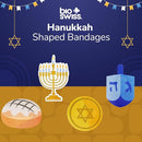 BioSwiss Bandages, Hanukkah Shaped Self Adhesive Bandage, Latex Free Wound Care, Fun First Aid Kit Supplies for Kids and Adults, 50 Count by TinyTreasures Baby Boutique