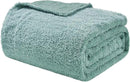 EMME Muslin and Fleece Queen Blanket Reversible - 80"*90" Teal Soft Warm Throw Blankets for Couch Bed Picnic Travel Bed by CozyNest Decor