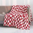 LOMAO Throw Blankets Flannel Blanket with Checkerboard Grid Pattern Soft Throw Blanket for Couch, Bed, Sofa Luxurious Warm and Cozy for All Seasons (Red, 50"x60") by CozyNest Decor