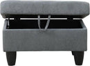 Ottoman Rectangular Storage Ottoman Bench, Flannel Footrest Stool Footstool with Lid for Living Room, Bedroom, Entryway, Dark Gray, 28.5"x19"x17.5" by CozyNest Decor