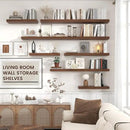 Floating Shelves for Wall, Large Wall Mounted Shelves with Invisible Brackets, Long Wood Floating Shelf for Living Room, Bedroom, Kitchen, (Walnut, 72" W x 9" D x 1.5" H) by CozyNest Decor