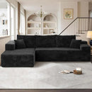 104" Cloudy Sectional L Shaped Couch for Living Room, No Assembly Required, Modular Comfy Sofa with Deep Seat, Fluffy Couch with Sleeper Chaise for Apartment Lounge (Black) by CozyNest Decor