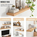 Floating Shelves for Wall, USA-Sourced Oak Wood 24 Inch Wall Shelves Set of 2, Natural Wooden Wall Mounted Picture Ledge Shelf, Nursery Book Storage Shelf Kids Bookshelf, Display Shelf for Bathroom by CozyNest Decor