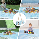 Picnic Blanket, 80''x80'' Waterproof Outdoor Blankets, Picnic Mat Washable for Beach, Picnic Blankets for Camping on Grass with Shoulder Strap - Blue & White by TinyTreasures Baby Boutique