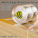 2Pack Clear Edge Protector,Safe Corner Protector, Anti-Sharp Edge Protector, for Furniture, Drawers, Tables, Cabinets 2inX6.56FT by TinyTreasures Baby Boutique