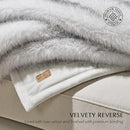 Luxury Faux Fur Throw Blanket, Soft Fluffy Faux Mink Blankets for Bed, Couch, Sofa, Thick Cozy Plush Warm Fur Throws with Reversible Velvet, Frosted White Wolf, 60"x80"