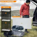Portable Folding Ice Cooler Table - 2 Tier Outdoor Cooler Table with Removable Matching Skirt and Shelf, Ice Tables for Party, Camping, Picnic, Foldable Self-Serving Beverage Cooling Bar(White) by GreenHaven Gardens