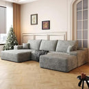 108" Sectional Couches for Living Room Modern Modular Sofa with L-Shape Couchs Upholstered Boneless Couch Deep Seat Sectional Couch with Chaise (Grey, Left Facing Chaise+2Seaters+1Ottoman) by CozyNest Decor