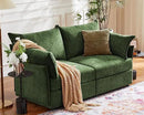 Oversized Loveseat Sofa, Modern Modular Sectional Couch Green Fluffy Chenille Mid Century 2-Seat 24.5" Deep Seat for Apartment, Living Room, Bedroom by CozyNest Decor