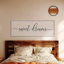 LuZhiQiang Sweet Dreams Wall Decor Sign 40"X15" Master Bedroom Over Bed Wall Wood Framed Art (White) by CozyNest Decor