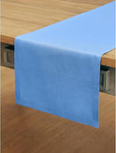 Solino Home Linen Table Runner 90 Inches Long - 100% Pure Linen Provence Blue Dining Table Runner 14 x 90 Inch - Fete by CozyNest Decor