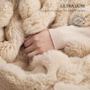 EVERGRACE Ultra Soft Luxury Fluffy Ridgeline Faux Rabbit Fur Throw Blanket, Thick Warm Bubble Throw for Bed, Cozy Plush Reversible Blankets for Couch, Chair, Sofa, Cream, 80x90 Inches, 870 GSM by CozyNest Decor