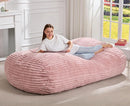 Hobestluk 6FT Bean Bag Chairs Adult Bean Bag with Portable Handle Comfy Large Bean Bag Lounge Chair with Removable Cover for Living Room Bedroom (Stripe Pink, 6FT) by TinyTreasures Baby Boutique