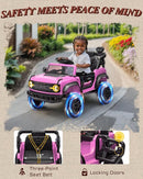 12V Electric Ride on Toys for Toddler, Ford Bronco Raptor Kids Ride on Car with Remote Control, 12 Volt Battery Powered Cars for Children with Smooth Start, Bluetooth (12V, Pink) by TinyTreasures Baby Boutique