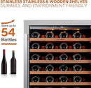 Ca'Lefort 24 Inch Wine Fridge, 54 Bottle Wine Cooler Refrigerator, 40-65°F Wine Refrigerator Glass Door, 3 LED Wine Fridge, Built-in or Freestanding Wine Fridge for Home/Bar/Kitchen (5.65 cu.ft) by CozyNest Decor