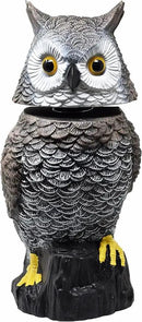 Galashield Owl Decoy to Scare Birds Away Scarecrow Fake Owl with Rotating Head 15" Tall by GreenHaven Gardens